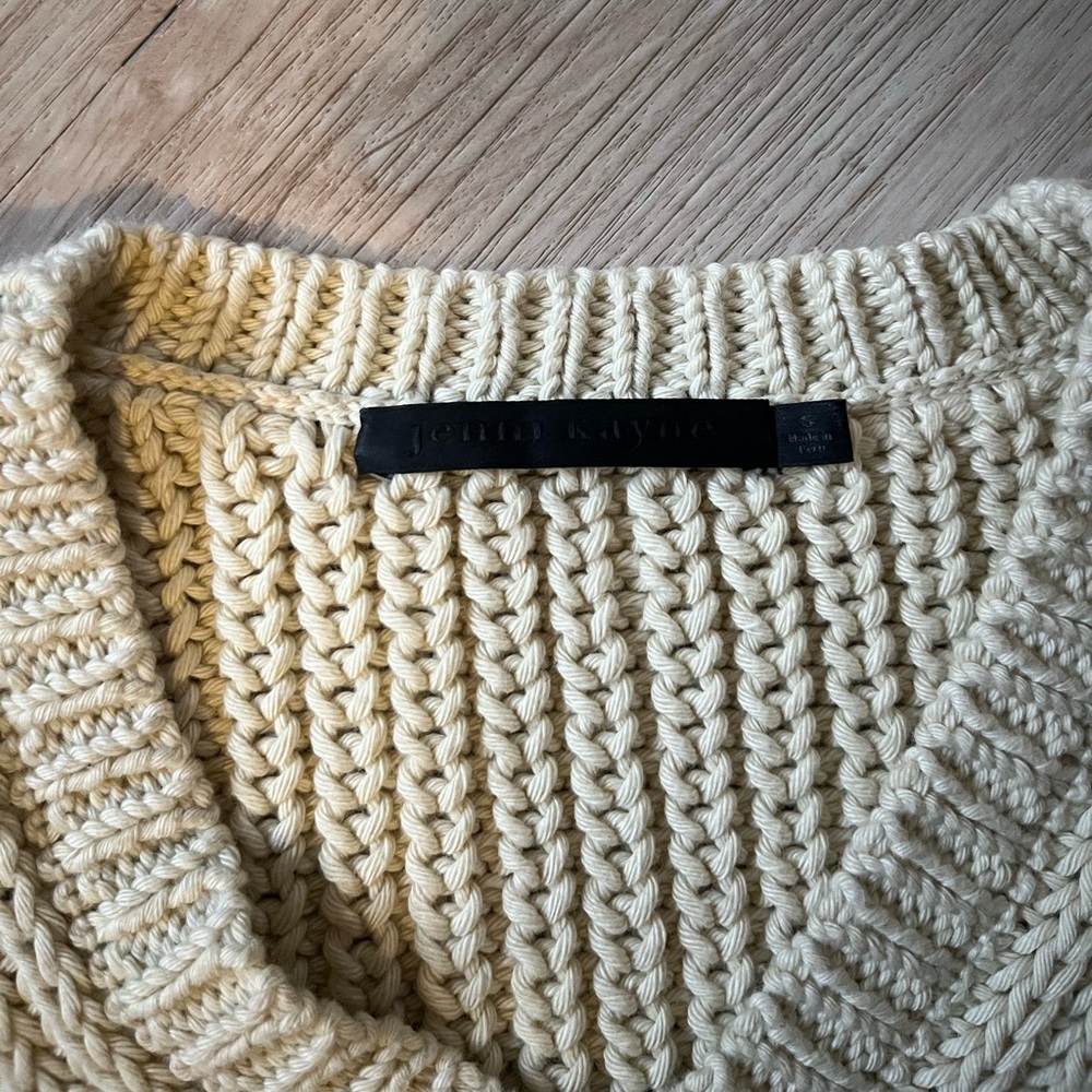 Jenni Kayne Cotton Cabin Sweater in Cream, Small - Picture 3 of 3